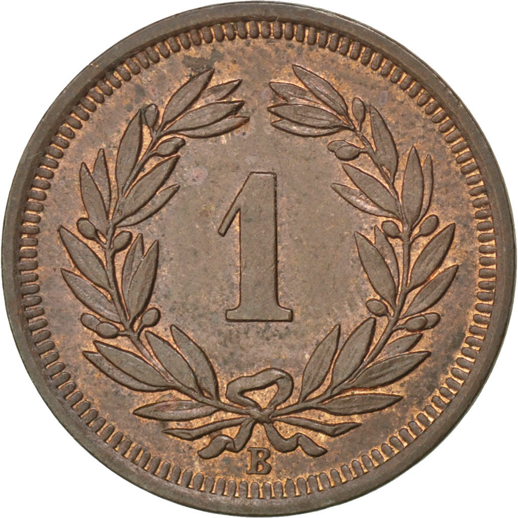 SWITZERLAND, Rappen, 1912, Bern, KM #3.2, AU(55-58), Bronze, 16, 1.47