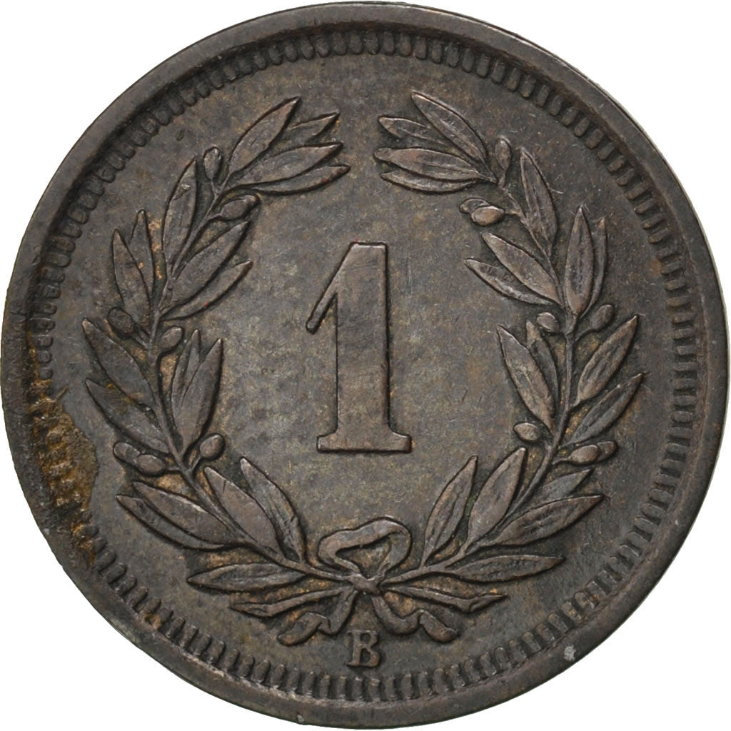 SWITZERLAND, Rappen, 1914, Bern, KM #3.2, AU(50-53), Bronze, 16, 1.46