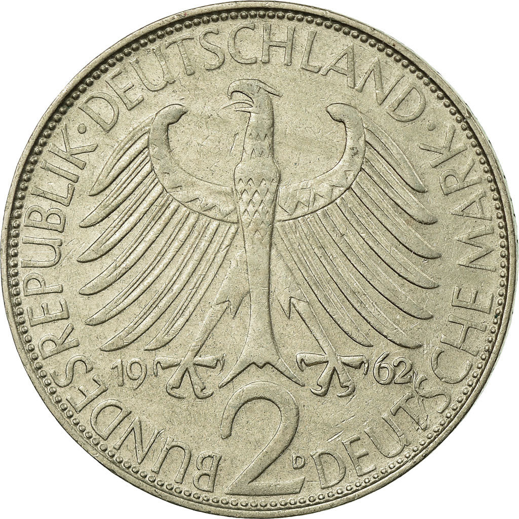 Coin, GERMANY - FEDERAL REPUBLIC, 2 Mark, 1962, Munich, EF(40-45)