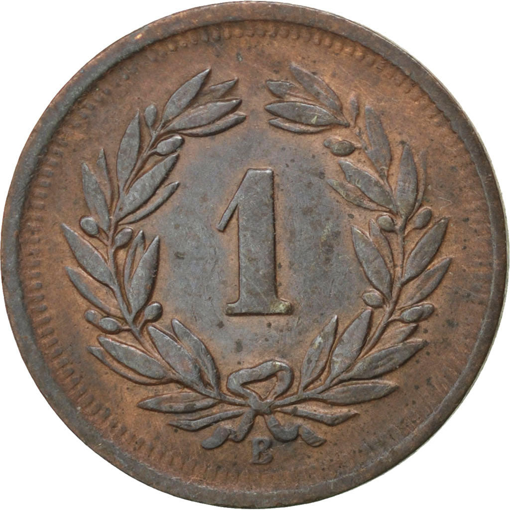 SWITZERLAND, Rappen, 1915, Bern, KM #3.2, AU(50-53), Bronze, 16, 1.47