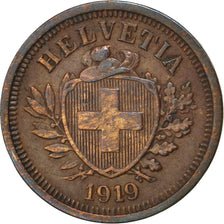 SWITZERLAND, Rappen, 1919, Bern, KM #3.2, EF(40-45), Bronze, 16, 1.46