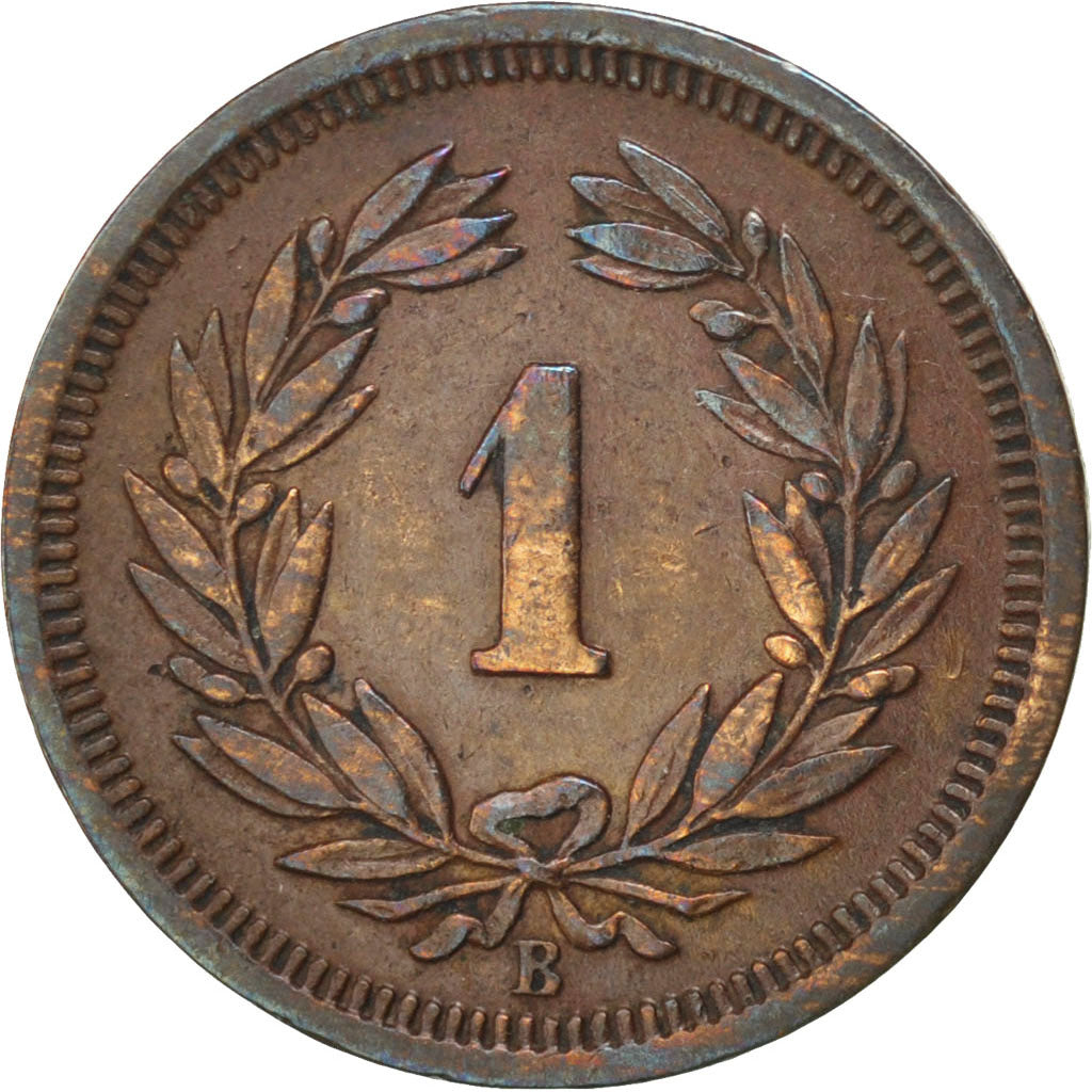 SWITZERLAND, Rappen, 1919, Bern, KM #3.2, EF(40-45), Bronze, 16, 1.46