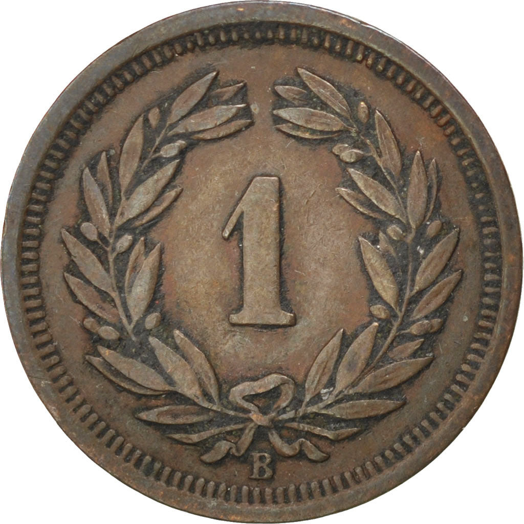 SWITZERLAND, Rappen, 1921, Bern, KM #3.2, AU(50-53), Bronze, 16, 1.50
