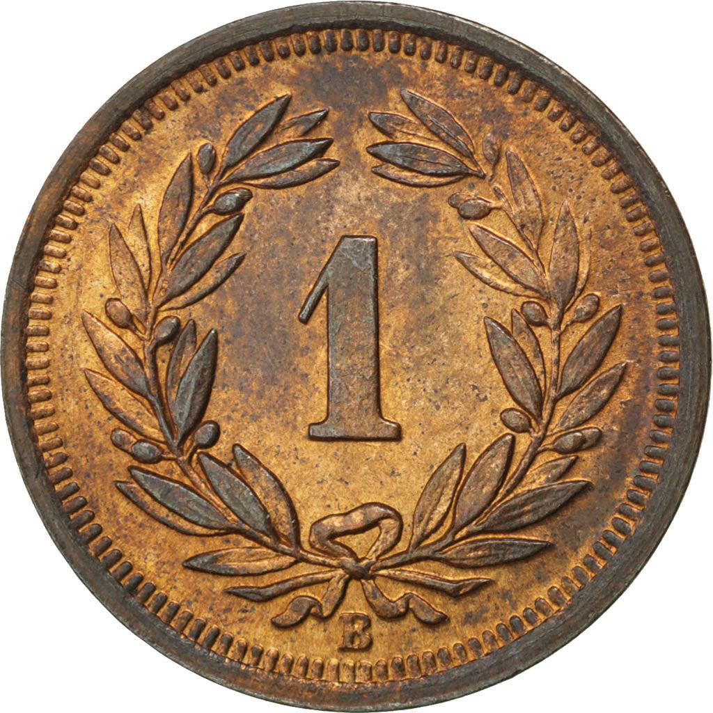 SWITZERLAND, Rappen, 1924, Bern, KM #3.2, MS(60-62), Bronze, 16, 1.49