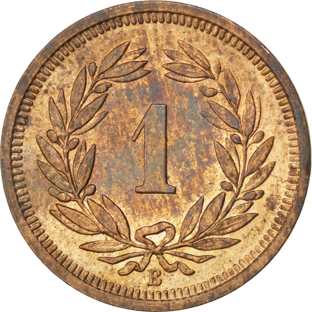 SWITZERLAND, Rappen, 1926, Bern, KM #3.2, MS(60-62), Bronze, 16, 1.49