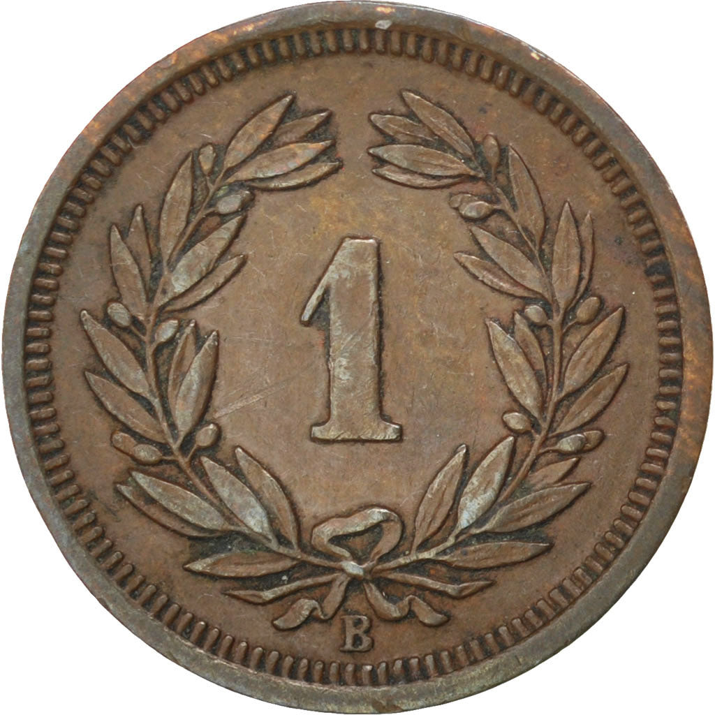 SWITZERLAND, Rappen, 1928, Bern, KM #3.2, EF(40-45), Bronze, 16, 1.49