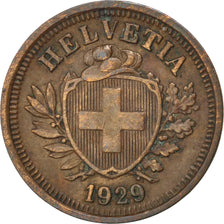 SWITZERLAND, Rappen, 1929, Bern, KM #3.2, EF(40-45), Bronze, 16, 1.52