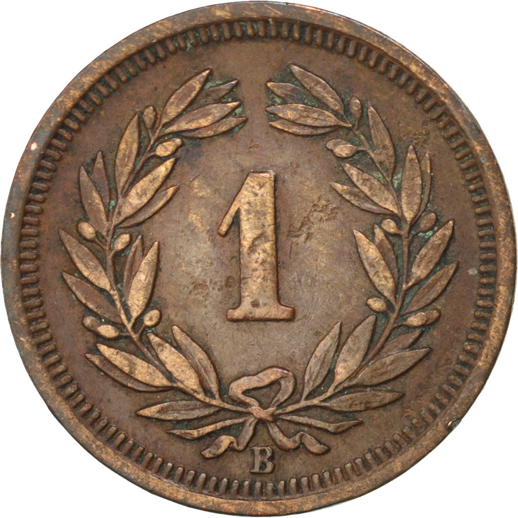 SWITZERLAND, Rappen, 1929, Bern, KM #3.2, EF(40-45), Bronze, 16, 1.52