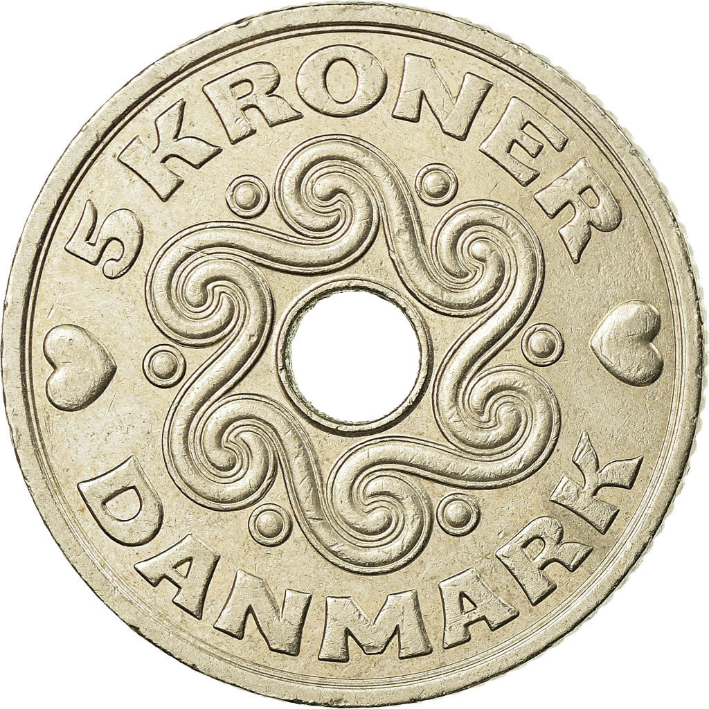 Munten, Denemarken, Margrethe II, 5 Kroner, 1998, Copenhagen, PR, Copper-nickel