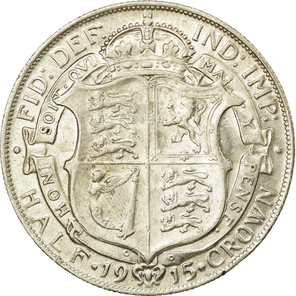 Coin, Great Britain, George V, 1/2 Crown, 1915, EF(40-45), Silver, KM:818.1