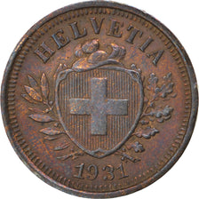 SWITZERLAND, Rappen, 1931, Bern, KM #3.2, EF(40-45), Bronze, 16, 1.48