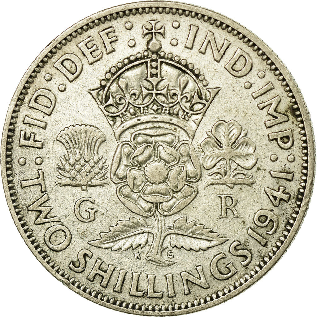 Coin, Great Britain, George VI, Florin, Two Shillings, 1941, EF(40-45), Silver