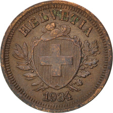 Svizzera, Rappen, 1934, Bern, BB, Bronzo, KM:3.2