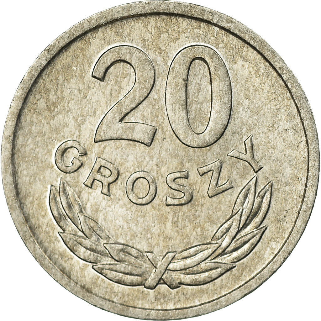 Coin, Poland, 20 Groszy, 1975, Warsaw, AU(55-58), Aluminum, KM:A47