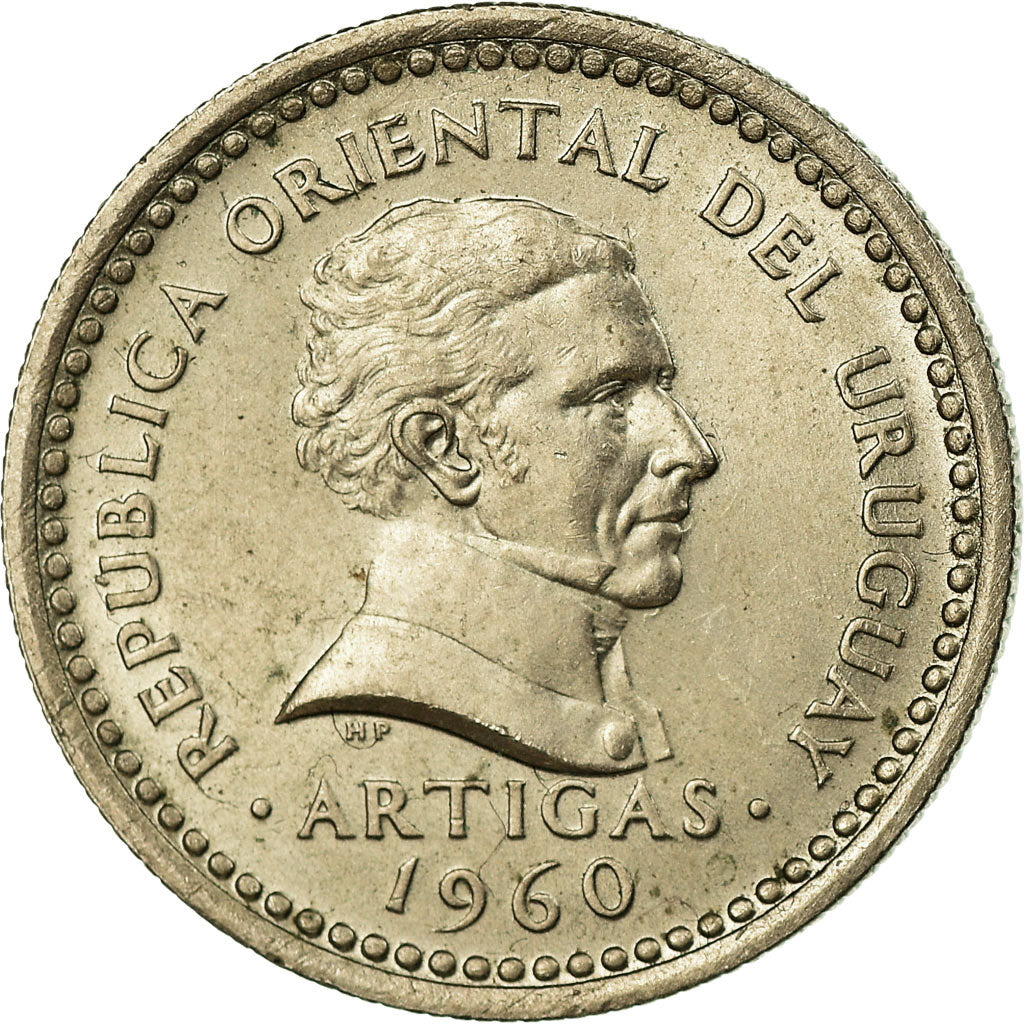 Monnaie, Uruguay, 25 Centesimos, 1960, Santiago, SUP, Copper-nickel, KM:40