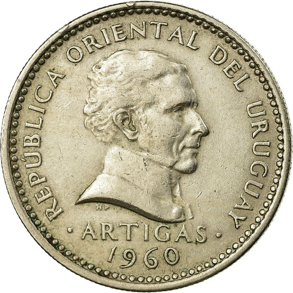 Coin, Uruguay, 50 Centesimos, 1960, Santiago, AU(55-58), Copper-nickel, KM:41