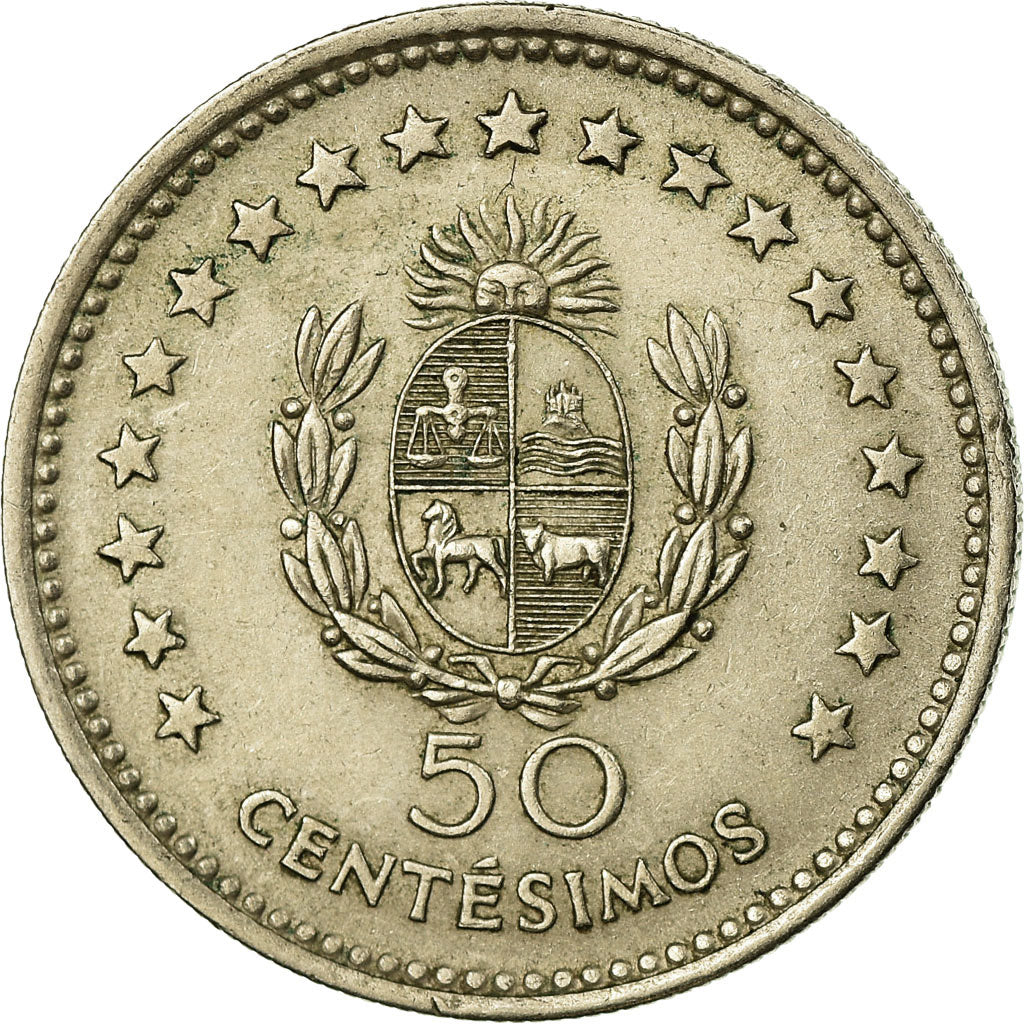 Coin, Uruguay, 50 Centesimos, 1960, Santiago, AU(55-58), Copper-nickel, KM:41
