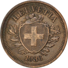 SWITZERLAND, Rappen, 1936, Bern, KM #3.2, EF(40-45), Bronze, 16, 1.50