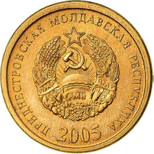 Coin, Transnistria, 25 Kopeek, 2005, MS(63), Bronze Plated Steel, KM:52a