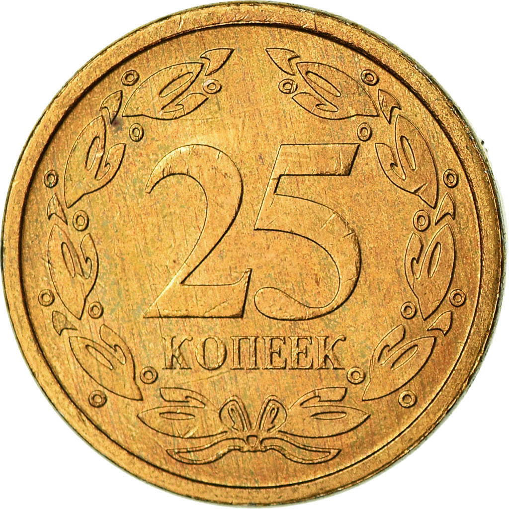 Coin, Transnistria, 25 Kopeek, 2005, MS(63), Bronze Plated Steel, KM:52a