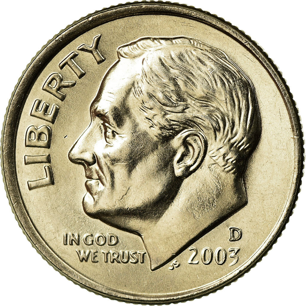 Moneta, USA, Roosevelt Dime, Dime, 2003, U.S. Mint, Denver, MS(63)