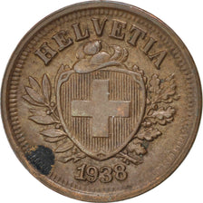 SWITZERLAND, Rappen, 1938, Bern, KM #3.2, AU(50-53), Bronze, 16, 1.51