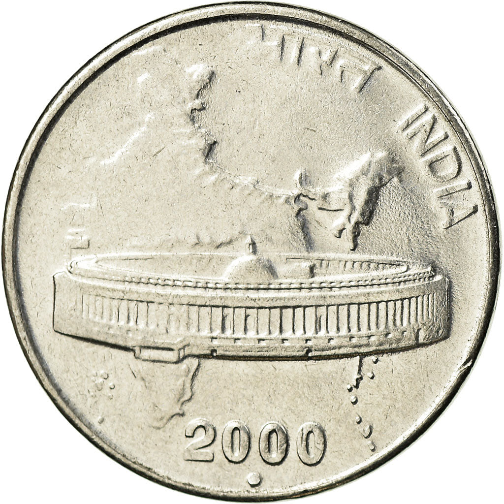 Coin, INDIA-REPUBLIC, 50 Paise, 2000, MS(63), Stainless Steel, KM:69