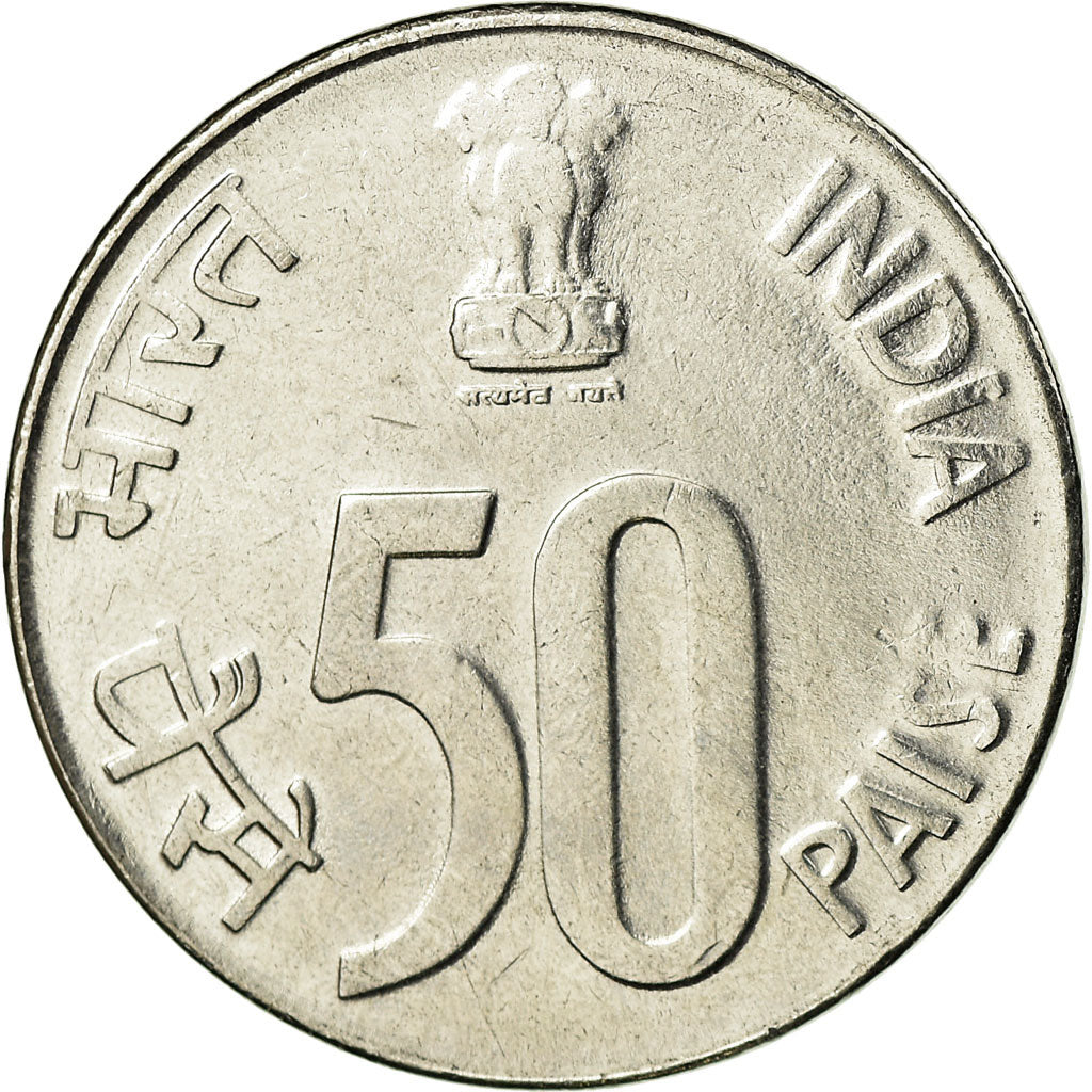 Coin, INDIA-REPUBLIC, 50 Paise, 2000, MS(63), Stainless Steel, KM:69