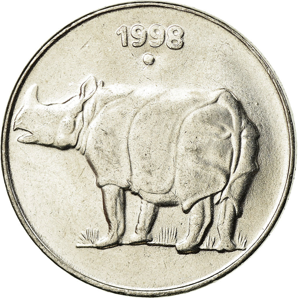 Münze, INDIA-REPUBLIC, 25 Paise, 1998, UNZ, Stainless Steel, KM:54