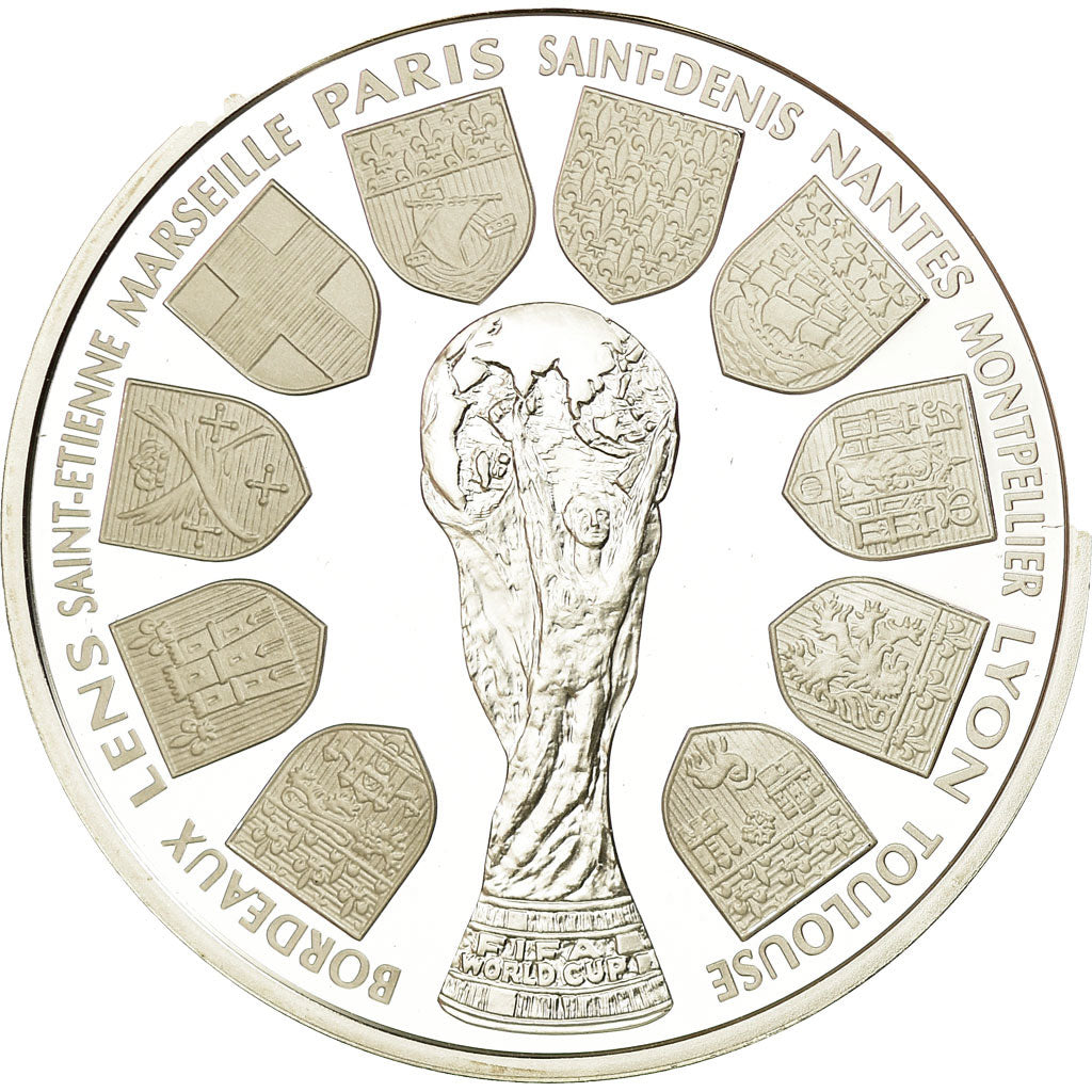 Moeda, França, Coupe du Monde -  Les Stades, 10 Francs, 1998, Paris, BE