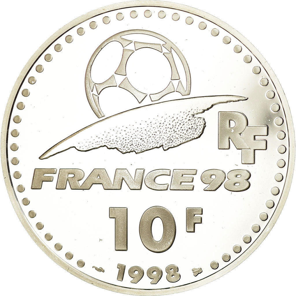 Moeda, França, Coupe du Monde -  Les Stades, 10 Francs, 1998, Paris, BE