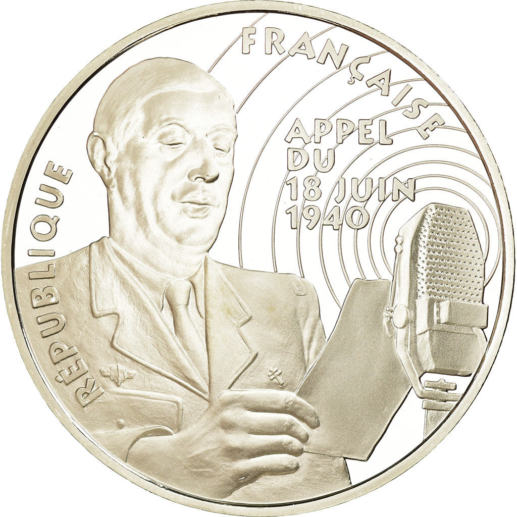 Moneda, Francia, Appel du 18 juin 1940, 100 Francs, 1994, BE, FDC, Plata