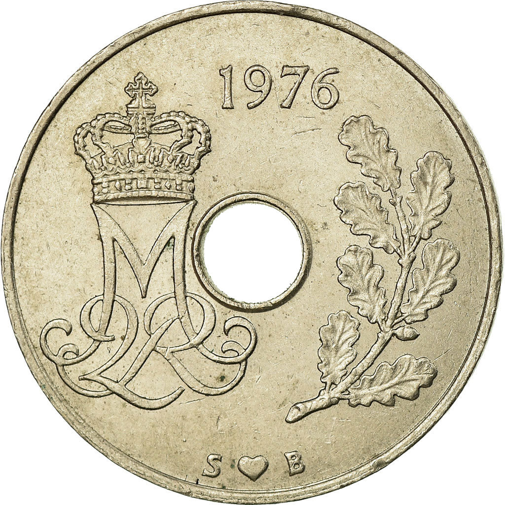 Munten, Denemarken, Margrethe II, 25 Öre, 1976, Copenhagen, PR, Copper-nickel