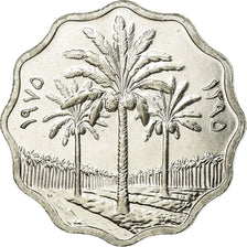 Coin, Iraq, 5 Fils, 1975/AH1395, MS(63), Stainless Steel, KM:141