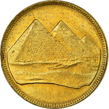 Coin, Egypt, Piastre, 1994/AH1404, AU(55-58), Aluminum-Bronze, KM:553.2