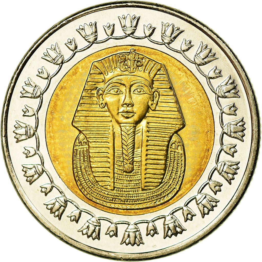 Coin, Egypt, Pound, 2007/AH1428, Cairo, MS(63), Bi-Metallic, KM:940a