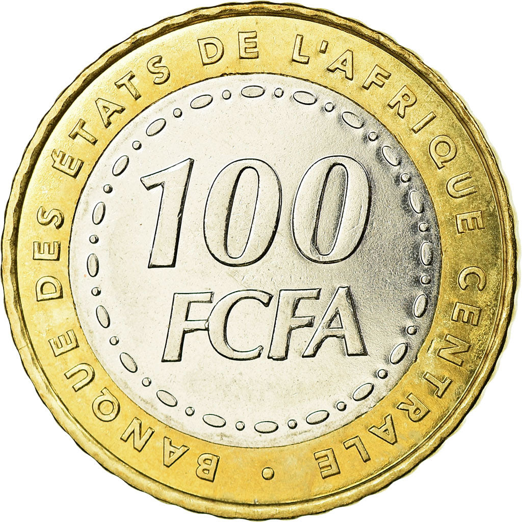 Coin, Central African States, 100 Francs, 2006, Paris, MS(63), Bi-Metallic