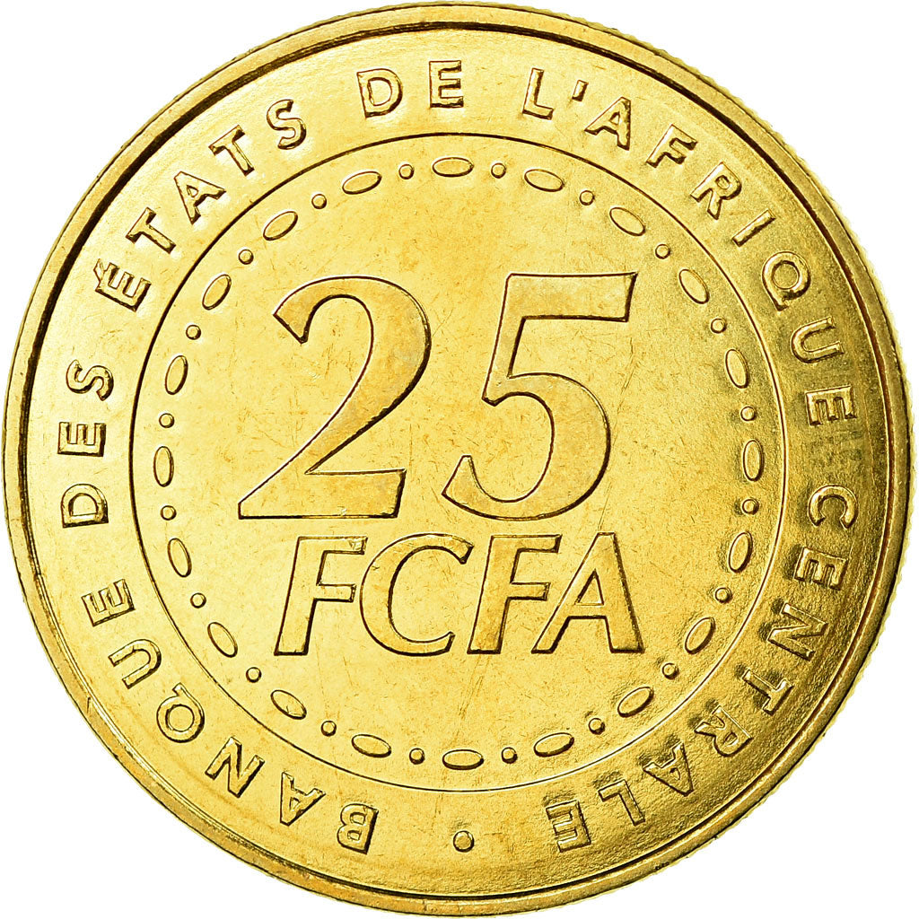 Coin, Central African States, 25 Francs, 2006, Paris, MS(63), Brass, KM:20