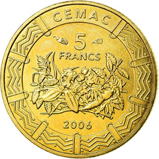 Coin, Central African States, 5 Francs, 2006, Paris, MS(63), Brass, KM:18