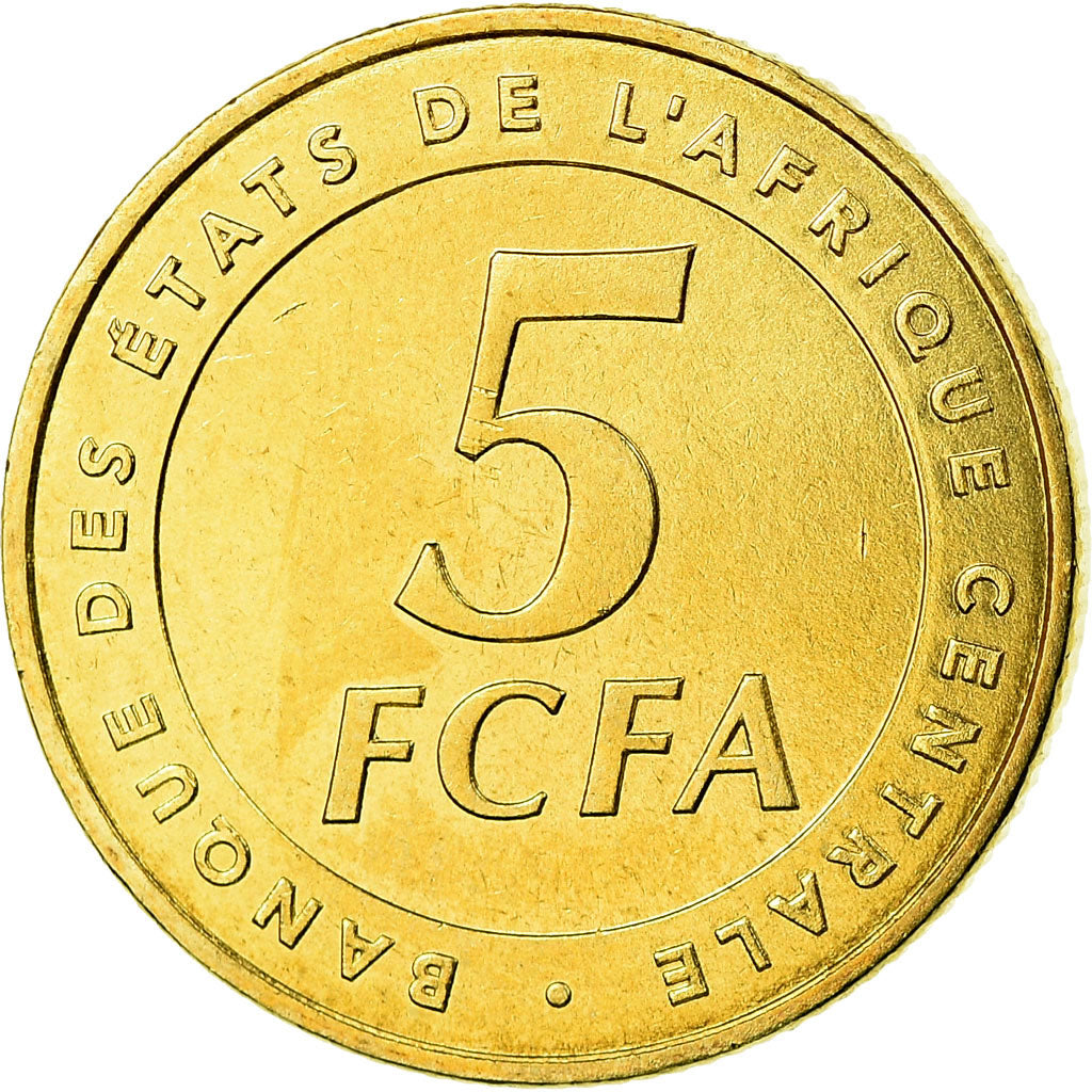 Coin, Central African States, 5 Francs, 2006, Paris, MS(63), Brass, KM:18