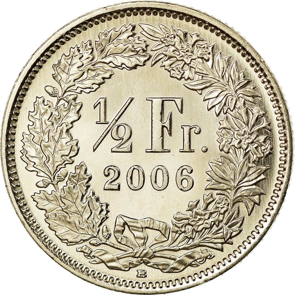 Coin, Switzerland, 1/2 Franc, 2006, Bern, MS(63), Copper-nickel, KM:23a.3