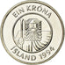 Coin, Iceland, Krona, 1994, MS(63), Nickel plated steel, KM:27A