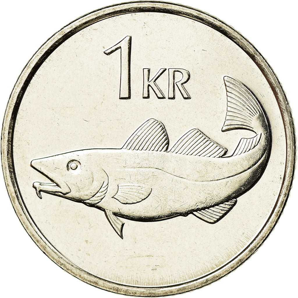 Coin, Iceland, Krona, 1994, MS(63), Nickel plated steel, KM:27A