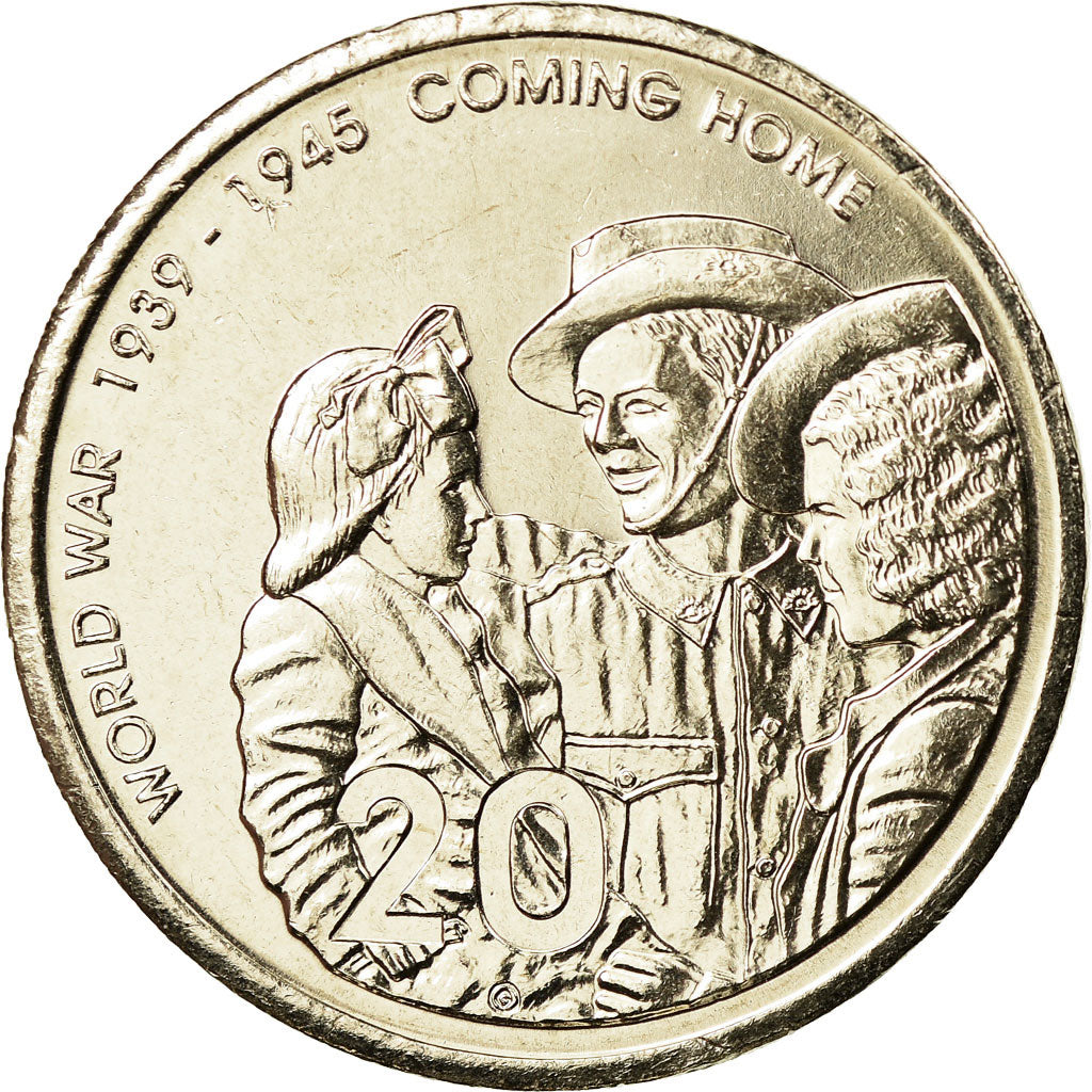 Moneta, Australia, Elizabeth II, 20 Cents, 2005, Royal Australian Mint, MS(63)