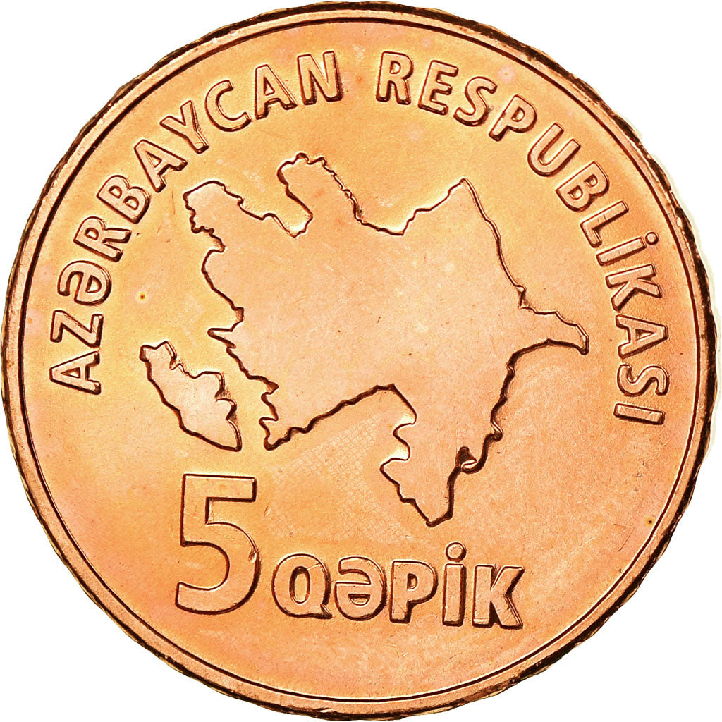 Coin, Azerbaijan, 5 Qapik, Undated (2006), MS(63), Copper Plated Steel, KM:41