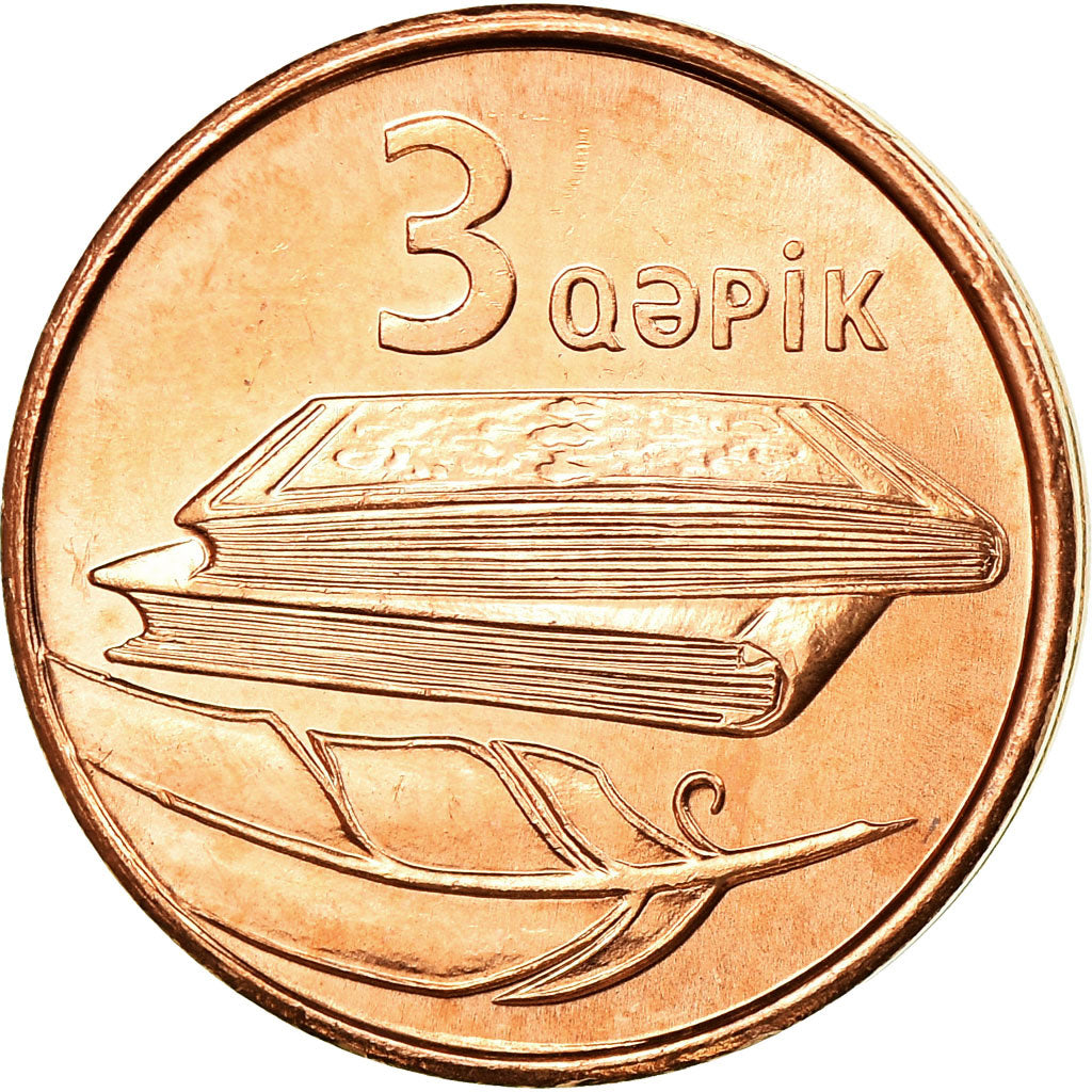 Coin, Azerbaijan, 3 Qapik, Undated (2006), MS(63), Copper Plated Steel, KM:40