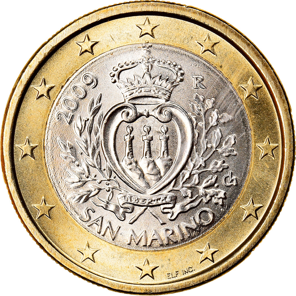 Coin, San Marino, Euro, 2009, Rome, MS(65-70), Bi-Metallic, KM:485