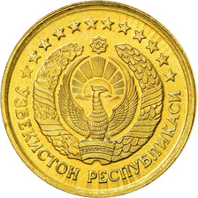 Münze, Uzbekistan, 3 Tiyin, 1994, UNZ, Brass plated steel, KM:2.1