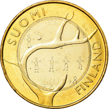 Finlandia, 5 Euro, Provinces - Lapland, 2011, EBC, Bimetálico, KM:170