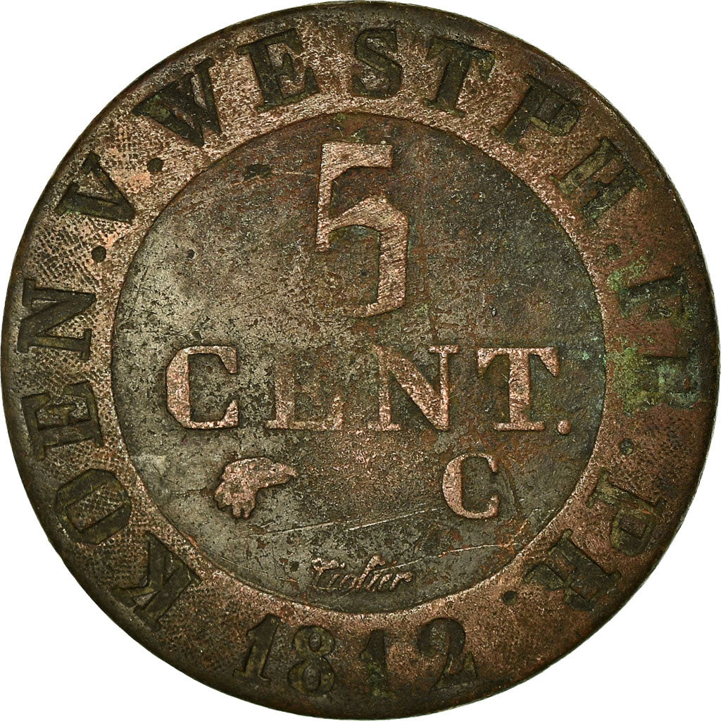 Monnaie, Etats allemands, WESTPHALIA, Jerome, 5 Centimes, 1812, TB, Cuivre